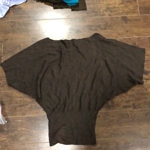 NWOT chocolate brown Bat wing knit top
